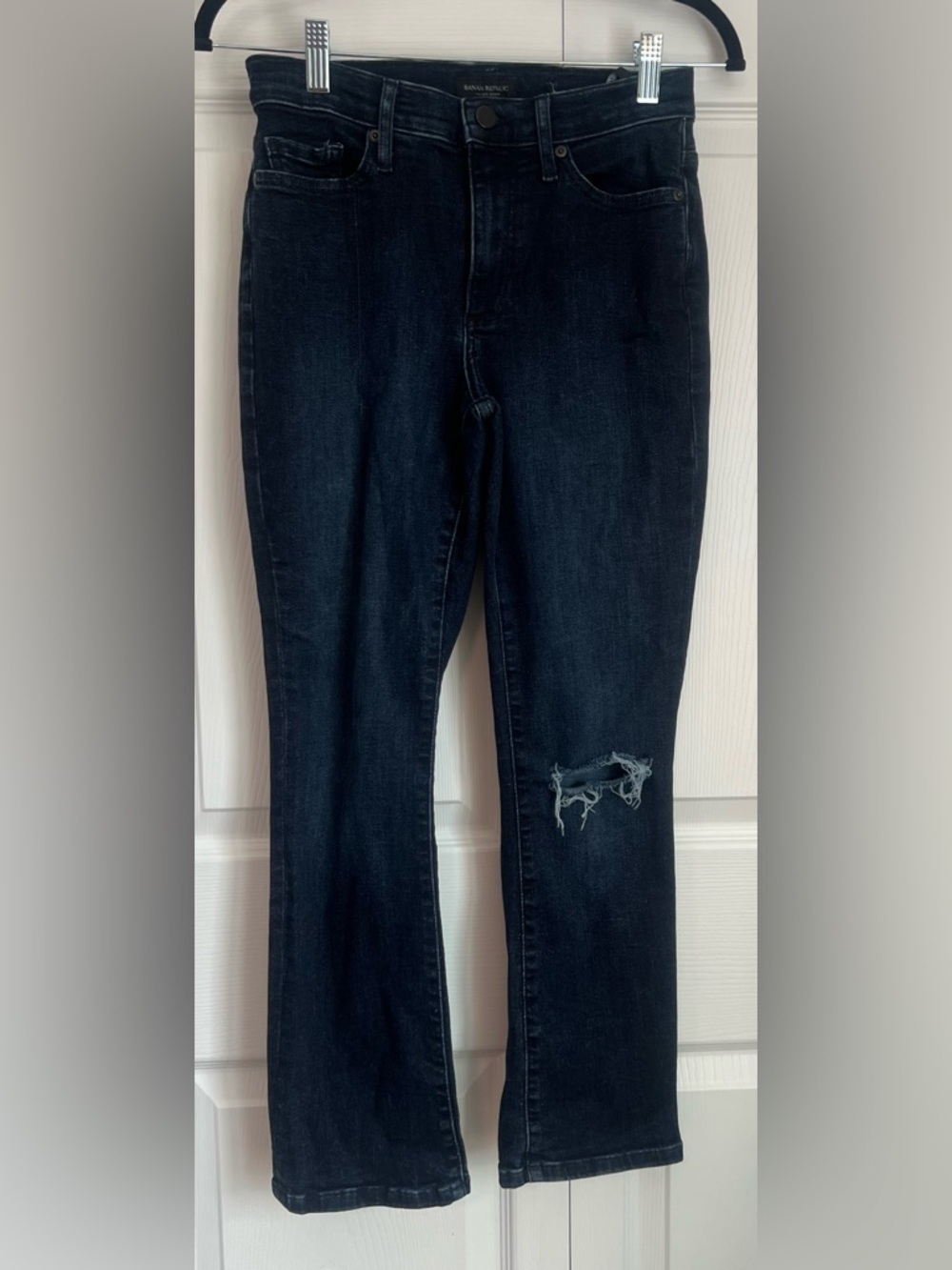Women's Banana Republic Mid-Rise Crop Flare Dark Jeans